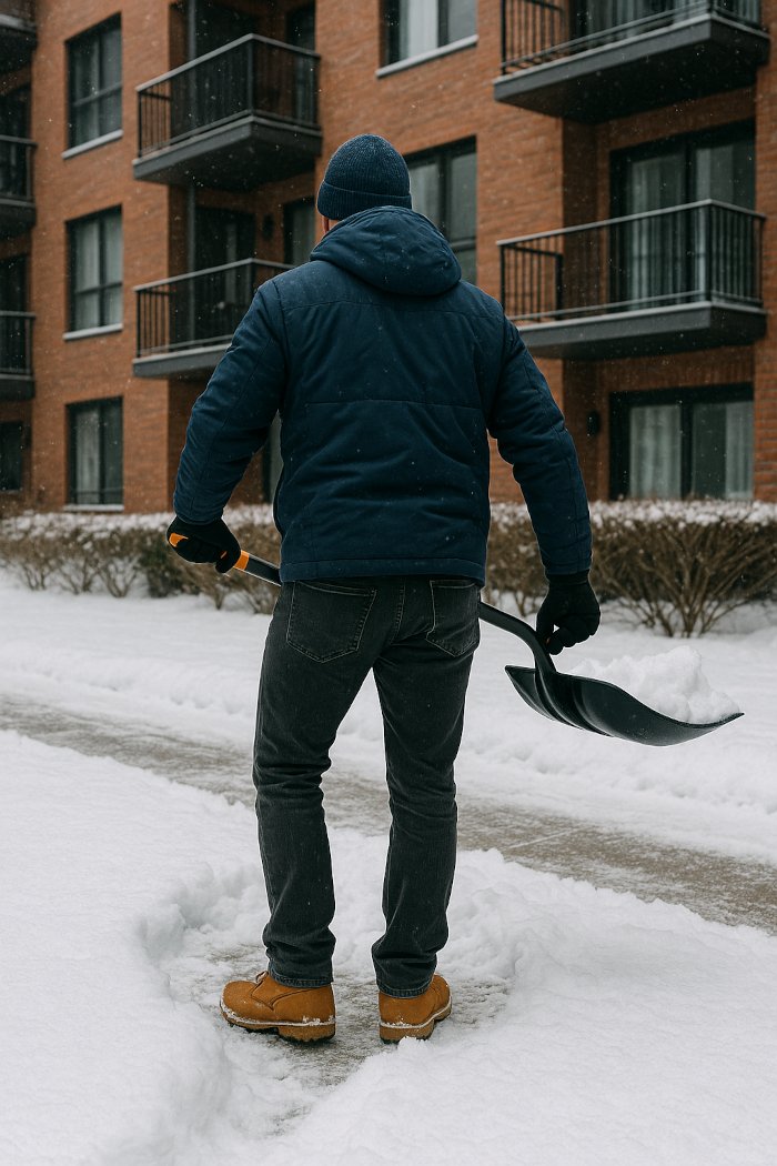 Déneigeur à la main